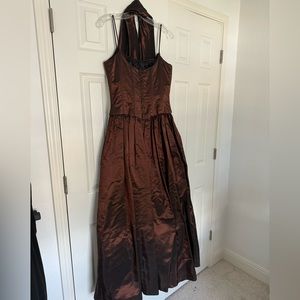 Vintage Jessica McClintock Gunne Sax chocolate taffeta formal dress Size 9/10